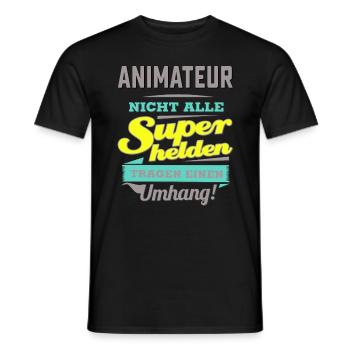 NEON Design für Superhelden - Animateur - Gesche - Männer T-Shirt - Schwarz - Vorne - AI Model Male 178 light (178cm)
