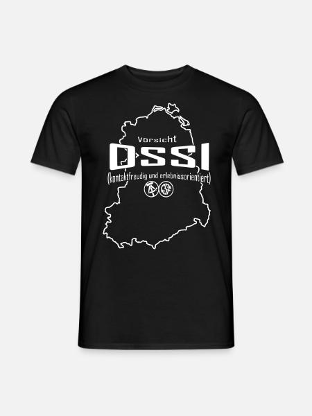 Vorsicht OSSI kontaktfreudig & erlebnissorientiert - Männer T-Shirt - Schwarz