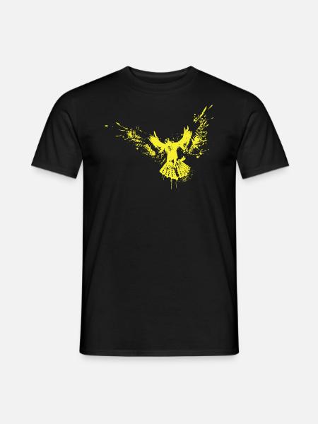 Vogel Abstrakt Kunst Taube Gelb - Männer T-Shirt - Schwarz