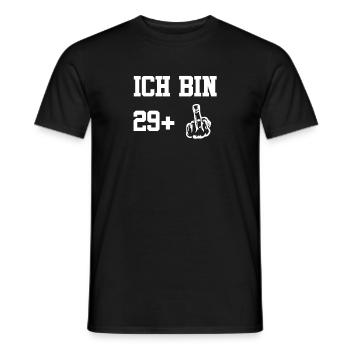 Ich bin 29 + Mittelfinger - Männer T-Shirt - Schwarz - Vorne - AI Model Male 178 light (178cm)