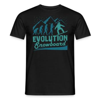 Evolution Snowboard | Cadeau neige sports d'hiver - T-shirt homme - noir - Devant - AI Model Male 178 light (178cm)