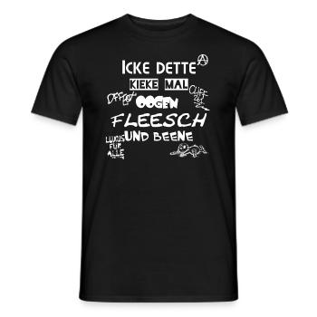 Icke dette kieke mal Oogen Fleesch and Beene - Men's T-Shirt - black - Front - AI Model Male 178 light (178cm)