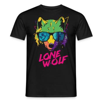 Lone Wolf - Loup solitaire - T-shirt homme - noir - Devant - AI Model Male 178 light (178cm)