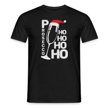 Prosecco Ho Ho Women's Christmas Shirt Gift - Men's T-Shirt - black - Front - AI Model Male 178 light (178cm)