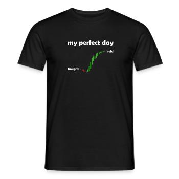 Heikin Ashi Chart Daytrader - Conception du commerce - T-shirt homme - noir - Devant - AI Model Male 178 light (178cm)