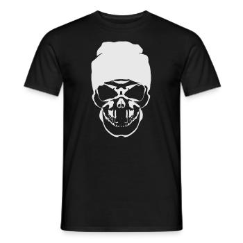 Skull with Cap Hipster Skull Black - Men's T-Shirt - black - Front - AI Model Male 178 light (178cm)