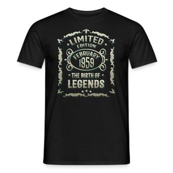 February 1959 Birthday born in 1959 - Men's T-Shirt - black - Front - AI Model Male 178 light (178cm)
