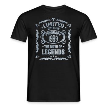 February 1969 Legends Birthday - Men's T-Shirt - black - Front - AI Model Male 178 light (178cm)