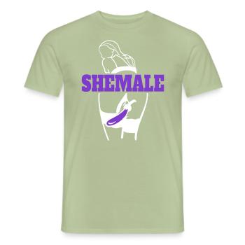 Shemale - aubergine LGBT drapeau arc-en-ciel chemise - T-shirt homme - vert sauge - Devant - AI Model Male 178 light (178cm)