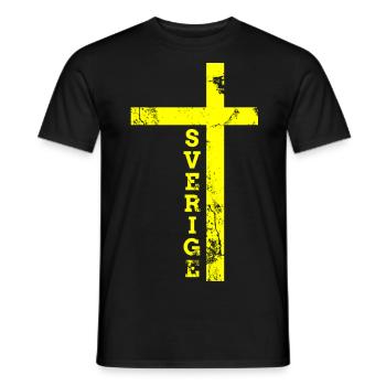 Drapeau Suède Sverige drapeau - T-shirt homme - noir - Devant - AI Model Male 178 light (178cm)