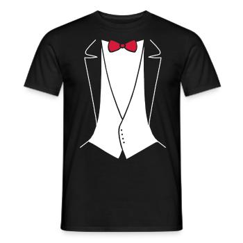 TUXEDO - ANZUG SHIRT - Männer T-Shirt - Schwarz - Vorne - AI Model Male 178 light (178cm)