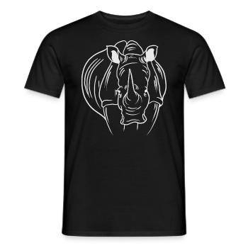 rhino - Men's T-Shirt - black - Front - AI Model Male 178 light (178cm)