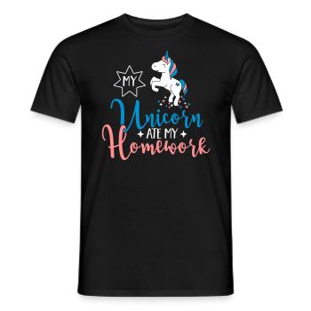 My Unicorn ate my Homework - T-shirt homme - noir - Devant - AI Model Male 178 light (178cm)