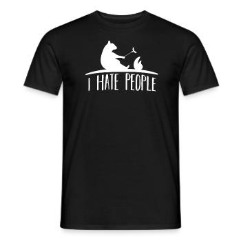 je déteste les gens camping camping ours cadeau - T-shirt homme - noir - Devant - AI Model Male 178 light (178cm)