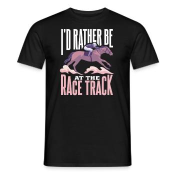 Pferderennen Rennpferd Pferd Jockey Pferderennbahn - Männer T-Shirt - Schwarz - Vorne - AI Model Male 178 light (178cm)