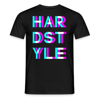 Hardstyle - Musik - Fastival -Rave -Edm - 3 d look - Männer T-Shirt - Schwarz - Vorne - AI Model Male 178 light (178cm)