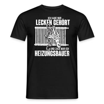 Heizungsbauer Geschenk - Habe nur lecken gehört - Männer T-Shirt - Schwarz - Vorne - AI Model Male 178 light (178cm)