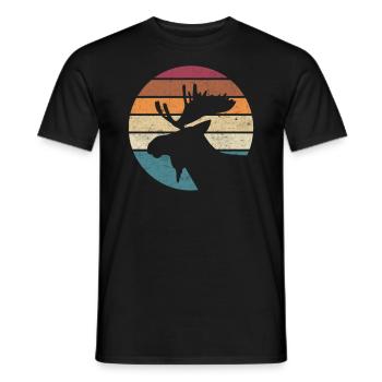 Moose, Scandinavia, Vintage, Norway Gift - Men's T-Shirt - black - Front - AI Model Male 178 light (178cm)