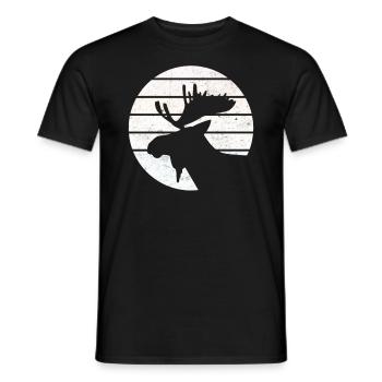 Moose, Scandinavia, Vintage, Norway Gift - Men's T-Shirt - black - Front - AI Model Male 178 light (178cm)