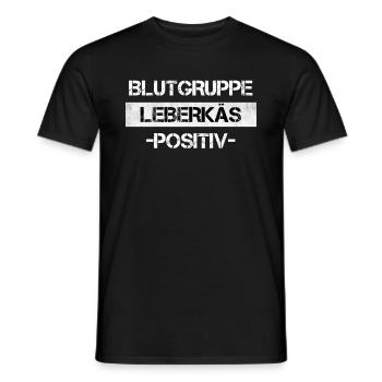 BLUTGRUPPE LEBERKÄS POSITIV FLEISCH GESCHENK BBQ - Männer T-Shirt - Schwarz - Vorne - AI Model Male 178 light (178cm)