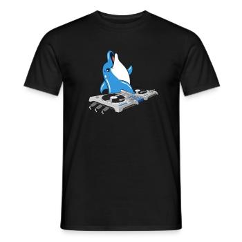 Delfin DJ - Männer T-Shirt - Schwarz - Vorne - AI Model Male 178 light (178cm)