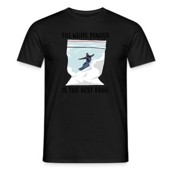 Powder / Snowboard - Männer T-Shirt - Schwarz - Vorne - AI Model Male 178 light (178cm)