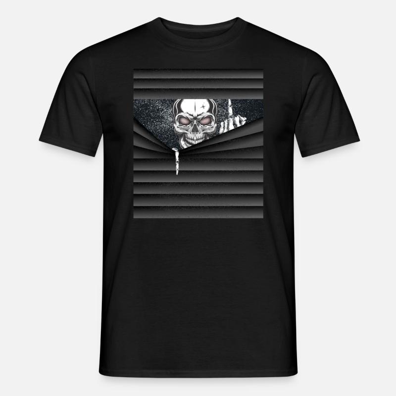 Halloween Kostüm Skelett Mittelfinger - Männer T-Shirt - Schwarz