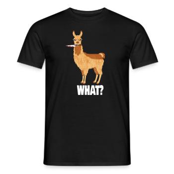 Couteau Lama What Alpaga Halloween Grumpy - T-shirt homme - noir - Devant - AI Model Male 178 light (178cm)
