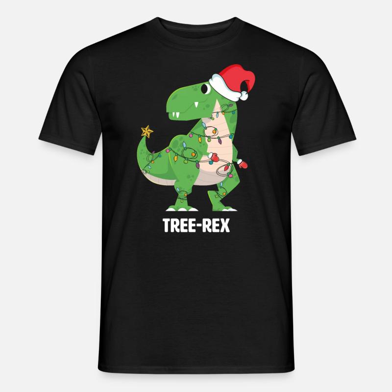 Cristmas Dino - Tree Rex - Männer T-Shirt - Schwarz
