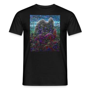 Mountain Impressionism Embroidery Painting - Men's T-Shirt - black - Front - AI Model Male 178 light (178cm)