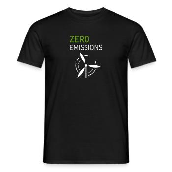 Zero Emissions Wind Power Wind - Men's T-Shirt - black - Front - AI Model Male 178 light (178cm)