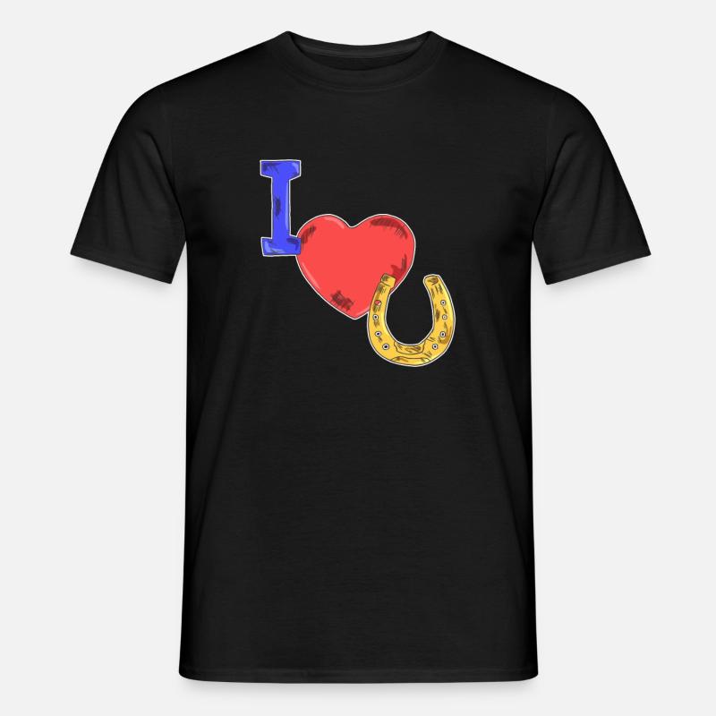 Pferde Geschenkidee - Männer T-Shirt - Schwarz
