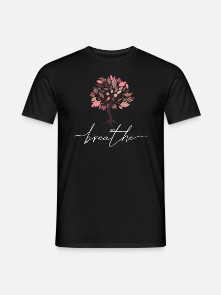 Just Breathe Tree Spring Yoga Meditation Summer - Men's T-Shirt - black
