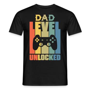 Dad Level Entsperrt Gaming neuen Vater - Männer T-Shirt - Schwarz - Vorne - AI Model Male 178 light (178cm)