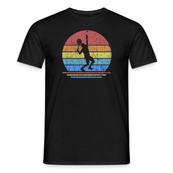 Tennisspieler Tennis Tennisschläger Sport Retro - Männer T-Shirt - Schwarz - Vorne - AI Model Male 178 light (178cm)