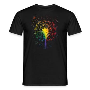 Pissenlit tatouage Dandelion Arc de Pissenlit - T-shirt homme - noir - Devant - AI Model Male 178 light (178cm)