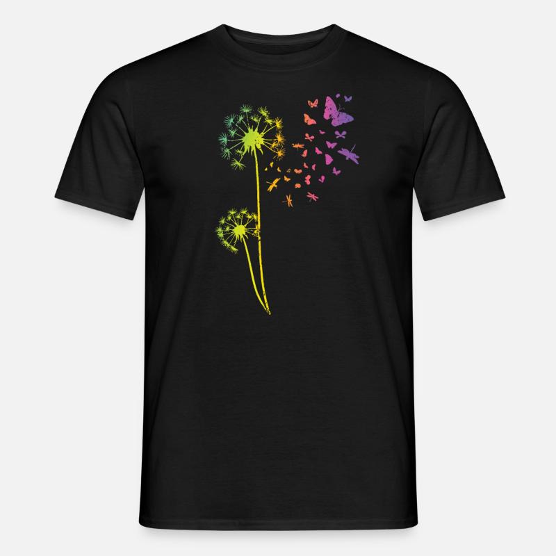 Pusteblume Tattoo Dandelion Regenbogen Löwenzahn - Männer T-Shirt - Schwarz