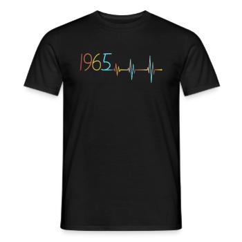 Heartbeat 1965 Retro vintage 1965 year ECG - Men's T-Shirt - black - Front - AI Model Male 178 light (178cm)