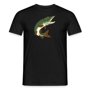 Angeln Hecht Raubfisch für Angler Graphic - Männer T-Shirt - Schwarz - Vorne - AI Model Male 178 light (178cm)