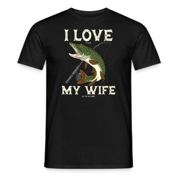 Fishing pike predator for angler saying gift - Men's T-Shirt - black - Front - AI Model Male 178 light (178cm)