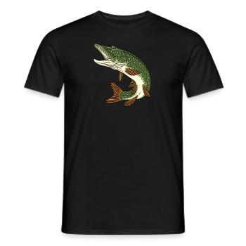 Angeln Hecht Raubfisch für Angler Graphic - Männer T-Shirt - Schwarz - Vorne - AI Model Male 178 light (178cm)