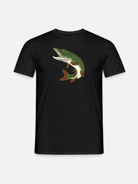 Angeln Hecht Raubfisch für Angler Graphic - Männer T-Shirt - Schwarz