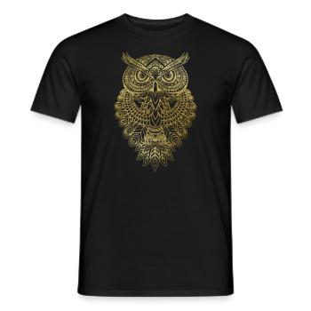 Owl Owl Graphic Graphic Art Gift Mandala - Men's T-Shirt - black - Front - AI Model Male 178 light (178cm)