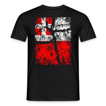 Utrecht Drapeau - Vintage avec Krakel - T-shirt homme - noir - Devant - AI Model Male 178 light (178cm)