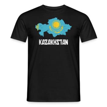 Kasachstan Grafik - Männer T-Shirt - Schwarz - Vorne - AI Model Male 178 light (178cm)