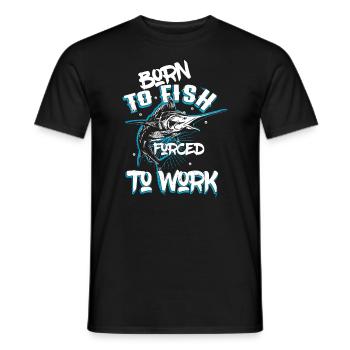 Für richtige Angler - Geboren zum Angeln, gezwunge - Männer T-Shirt - Schwarz - Vorne - AI Model Male 178 light (178cm)