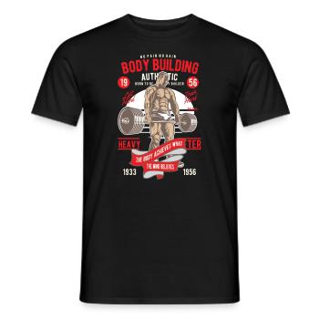 Kraftsport Retro Vintage - Bodybuilding 1956 - Männer T-Shirt - Schwarz - Vorne - AI Model Male 178 light (178cm)