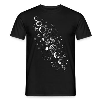 velo, fahrrad, bike (in the universe) - Men's T-Shirt - black - Front - AI Model Male 178 light (178cm)