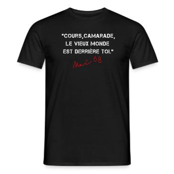Mai 1968 Paris manifestations etudiants. - T-shirt homme - noir - Devant - AI Model Male 178 light (178cm)