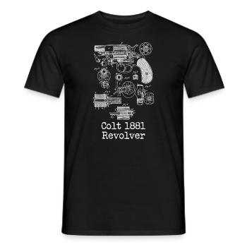 1881 Blueprint Patent Revolver Handgun - Men's T-Shirt - black - Front - AI Model Male 178 light (178cm)